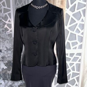 Elegant Black Satin Women's Jacket